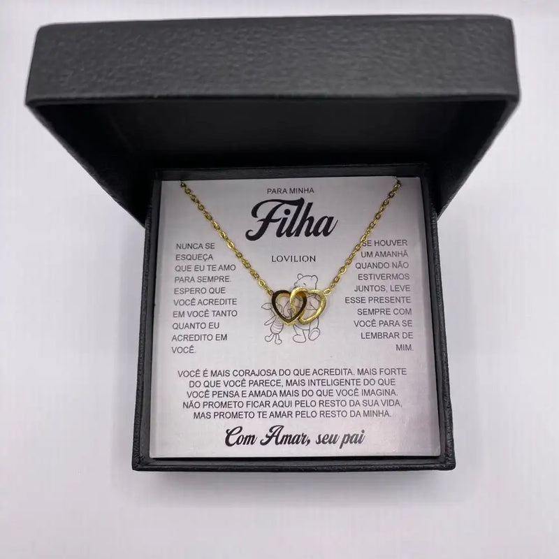 Colar Coração para Filha - Banhado Ouro 18k