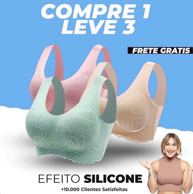 Sutiã Top Push Up Levanta Seios - [KIT 3 Unidades] Compre 1 e leve 3